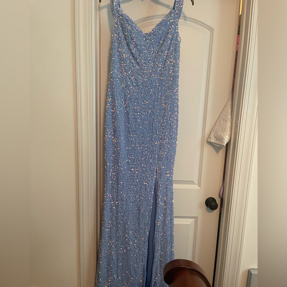 Blue sequin formal dress size L